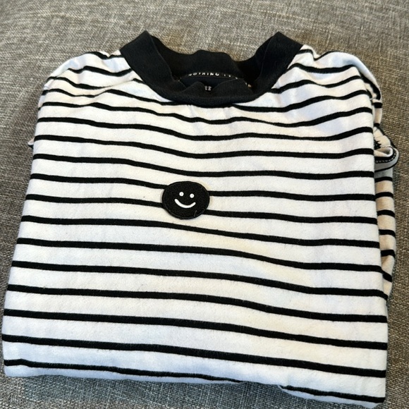 Lazy Oaf Long Sleeve Fitted T-Shirt With Happy Face In Stripe - Picture 8 of 8